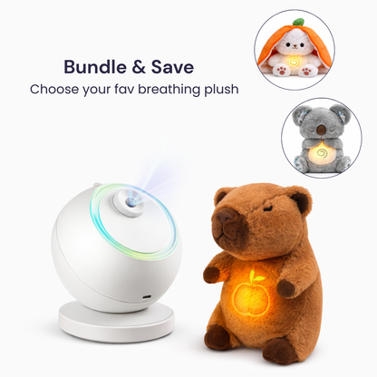 Calm Bundle — Breathing Plush + Galaxy Projector lights of the galaxy